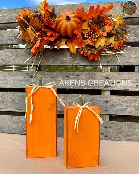 Available! 🍂 REVERSIBLE (2x4) Medium sized wooden pumpkin set- $21. The tallest one is 8” the shorter one is 6”. One side is a regular pumpkin then you can spin it around to show the jack o lantern faces. Customizable! 🎃I accept cash, credit/debit(square), cash app, Venmo & PayPal. No checks. Sorry for the inconvenience. 🍂If shipping is required- shipping cost will be added onto the total of the item. Payment must be made in Full before shipping Jack O Lantern Faces, Wooden Pumpkins, Sorry For The Inconvenience, Cash App, Jack O, One Sided, Jack O Lantern, Spinning, Checks