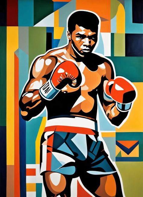 Original Art Digital Digital, measuring: 61W x 91.4H x 0.3D cm, by: Dmitry O (Moldova). Styles: Fine Art, Abstract Expressionism, Abstract, Modern, Contemporary. Subject: Pop Culture/Celebrity. Keywords: Painting, Boxing, Sport, Pablo Picasso, Minimalist, Cubism, Abstract, Portrait, Man, Legend, Colorful, Muhammad Ali. This Digital Digital is one of a kind and once sold will no longer be available to purchase. Buy art at Saatchi Art.#portraitart #painting #blackandwhite #portraiture #artisticportraits Svg Prints, Skateboard Art Design, Hip Hop Art, Art Courses, Painting Digital, Sports Art, Muhammad Ali, Art Buyer, Art Challenge