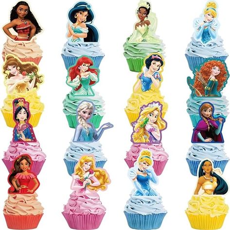 Amazon.com: 30 Pcs Decorations for Princess Cupcake Topper Birthday Party Supplies Decor, All Princess : Grocery & Gourmet Food Princess Cupcake, Birthday Cake Decorations, All Princess, Princess Cupcake Toppers, Princess Cupcakes, Happy Birthday Cupcakes, Beautiful Cupcakes, Disney Princess Party, Birthday Supplies