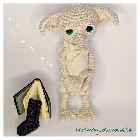 Dobby Crochet Patterns Free, Crochet Dobby Pattern Free, Harry Potter Crochet, Crafts Crochet, Fairy Godmother, Pinocchio, The Fairy, His Eyes, Hogwarts