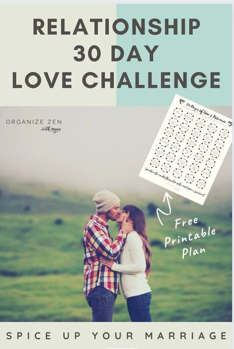 Spice Up Your Marriage - Feeling stuck in a marriage and relationship rut? Jump start romance with your partner with a 30 Day Love Challenge. It’s an easy way, each and every day to make your marriage full of intimacy, kindness and love. These little suggestions, connections and conversations will make a huge impact on your relationship with your spouse. #love #marriage #challenge - couples challenge, marriage intimacy and advice, 30 day marriage challenge Love Dare Challenge Marriage, Love Challenge Marriage, 30 Day Love Challenge Marriage, 30 Day Marriage Challenge Couple, 30 Day Couple Challenge, 30 Day Love Challenge, 30 Day Marriage Challenge, Couple Growth, 30 Day Relationship Challenge