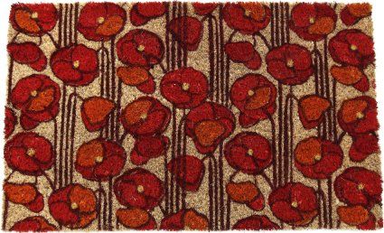 Entryways Non Slip Coir Doormat, 17-Inch by 28-Inch, Poppies Entryway Exterior, Arts And Crafts Bungalow, 1970s Decor, Cool Doormats, Entrance Mats, Hand Stencil, Coconut Fiber, Rugs And Mats, Coir Doormat