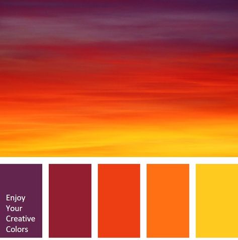 Color Palette #0079 Sun Rise Color Palette, Red Pallete Color, Sunset Color Palette, Sunrise Colors, Orange Color Palettes, Red Colour Palette, Color Schemes Colour Palettes, Color Palette Bright, Warm Colour Palette