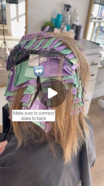 TAYLOR DELLATORRE | HAIR VIDEOS | BLONDES on Instagram: "🎥Going back to basics for this full foil placement! ✨Here’s one of my go-to placements for a seamless full foil! It doesn’t always have to be complicated! This is a great placement to start with and you can always makes it more custom to your client depending on their hairline and the look their trying to achieve! ✨I started with 5vol in the back and bumped up to 30vol as I worked up the head to ensure even lift 💪🏼 ✨Using @joico Blonde Life Lightening Powder -Up to 9+ levels of fast-acting lift -The quickest way to brighten and lighten hair! -Blondes that look healthier and feel nourished -Strengthens hair, reducing breakage by over 54% #Joico #blondelife #bondedbyblonde @behindthechair_com #behindthechair #btcquickie @theb Full Head Foil Placement, Full Foil Placement, Foil Placement, Joico Blonde Life, Lighten Hair, Full Foil, Blonde Foils, How To Lighten Hair, Bright Blonde