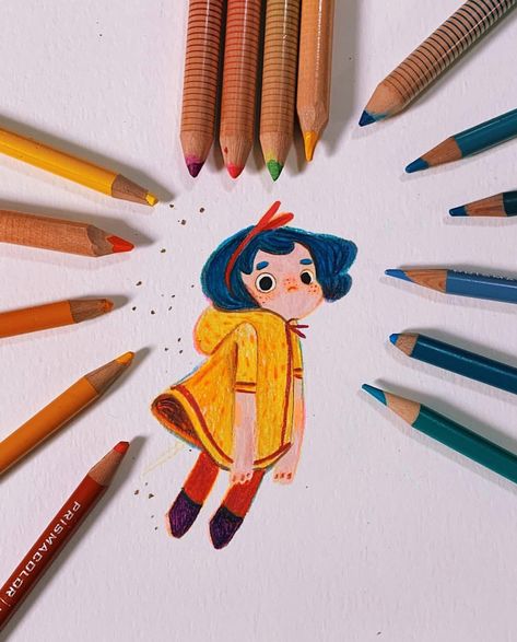 Sketches and explorings on Behance Drawing Using Color Pencil, Drawing With Colored Pencils, Colored Pencil Art, Color Pencil Illustration, Character Design Cartoon, Posca Art, Cute Drawing, Book Illustration Art, Arte Sketchbook