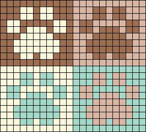 Alpha pattern #130524 | BraceletBook Cat Pixel Grid Crochet, Cat Paw Pixel Art, Wolf Alpha Pattern, Paw Pixel Art, Cute Grid Pattern, Dog Alpha Pattern, Alpha Patterns Cat, Cat Alpha Pattern, Easy Alpha Patterns