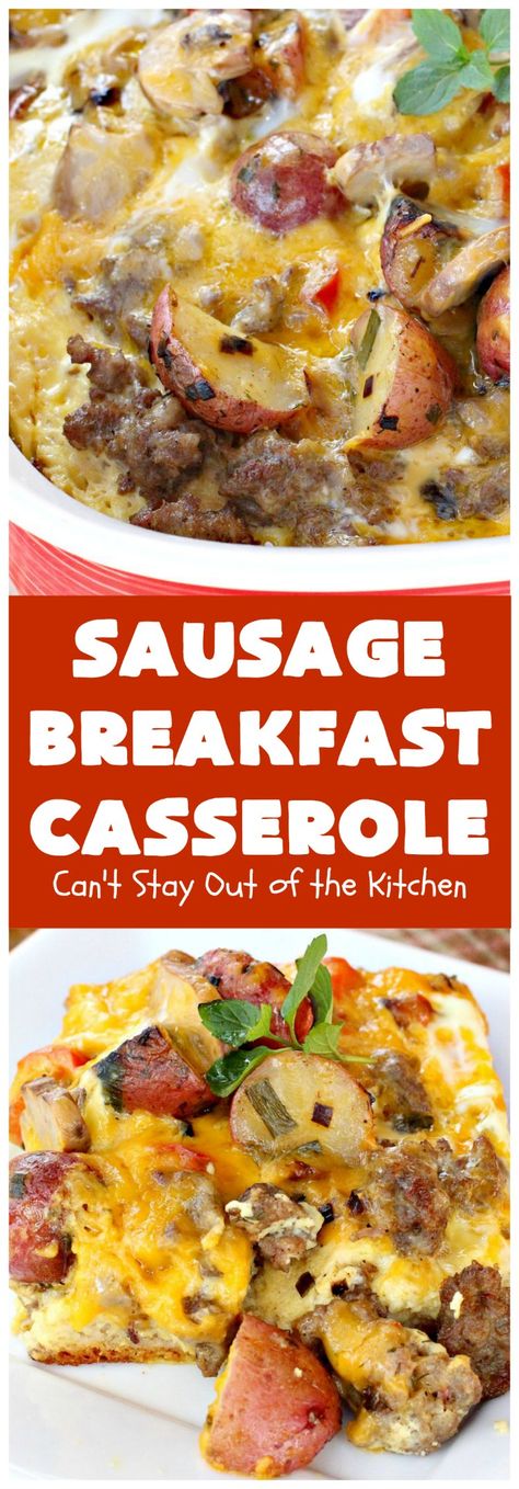 Sausage Breakfast Casserole – Can't Stay Out of the Kitchen Recipe With Sausage And Potatoes, Amish Breakfast Casserole, Recipe With Sausage, Sausage Breakfast Casserole, Sausage And Potatoes, Easy Breakfast Casserole, Easy Breakfast Casserole Recipes, Breakfast Potato Casserole, Sausage Dinner