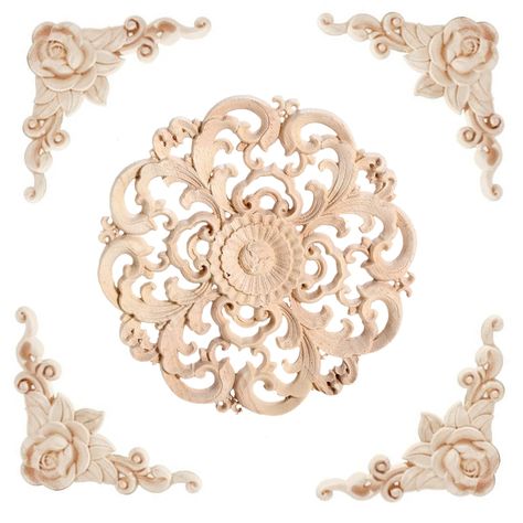 PRICES MAY VARY. Durable & Easy To Install:BSYMDH decorative appliques are made of natural rubber wood and our wooden applique onlays natura,durable and easy to install.Our wooden furniture appliques surface is well polished, smooth enough to prevent your hand from being hurt. Wide Application:BSYMDH wood carved appliques onlays are suitable for home, restaurant and hotel decoration and you could attatch wood applique to the wall, door, cabinet, window, desk, mirror, bed, closet, ceiling,coffee Ornamental Wood Carving, Closet Ceiling, Mirror Fireplace, Cabinet Fireplace, Bed Door, Bed Closet, Medallion Wall Art, Decorative Wood Trim, Window Desk