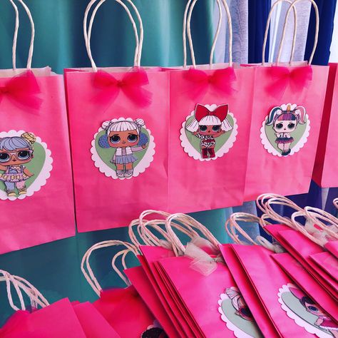 Lol doll birthday treat bags Lol Goody Bag Ideas, Lol Party Favor Ideas, Lol Candy Bags, Lol Surprise Dolls Treat Table, Lol Surprise Dolls Candy Table, Lol Doll Birthday, Birthday Party Surprise, Prescott Valley Arizona, Belle Birthday Party