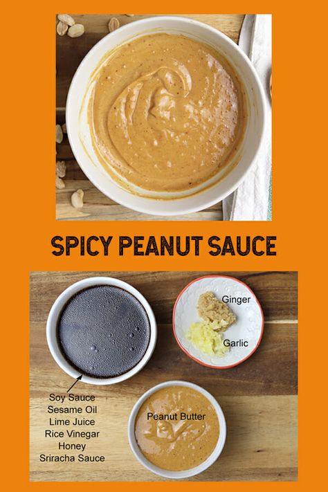 Sauce For Lettuce Wraps, Asian Peanut Sauce, Spicy Peanut Butter, Peanut Butter Ramen, Food Sauces, Spicy Peanut Noodles, Tofu Marinade, Peanut Sauce Recipe, Spicy Peanut Sauce