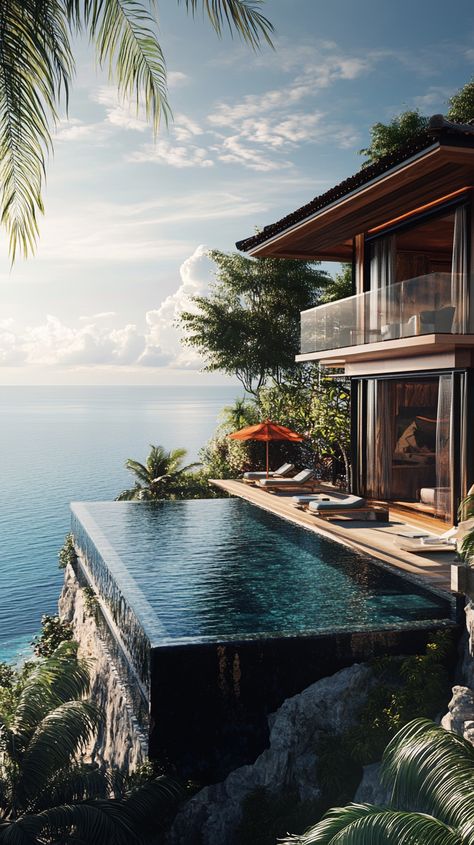 Exotic Island Villa Infinity Pool Ocean Views Island Villa, Island Living, Boutique Homes, Ocean Views, Infinity Pool, Malang, Ocean View, Villa, House Design