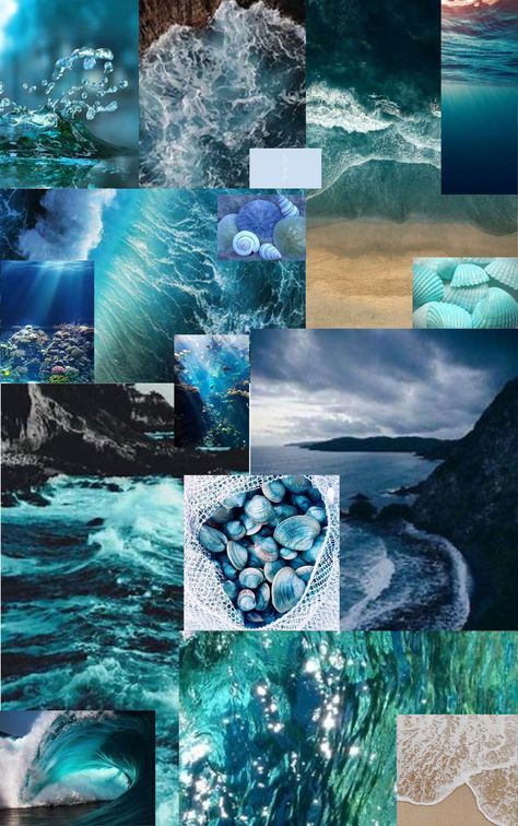 Ocean Theme Mood Board, Under The Sea Mood Board, Water Mood Board, Ocean Mood Board, Sea Moodboard, Sea Inspired Fashion, Star Ideas, Mood Board Fashion Inspiration, Art Homework