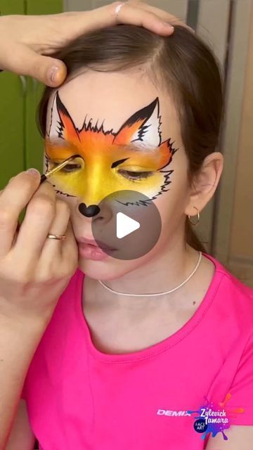 Fox Face Makeup, Horse Face Paint, Fox Face Paint, Animal Face Paintings, Diy Cardigan, Face Painting Tutorials, Kids Face Paint, Face Paintings, Fox Face