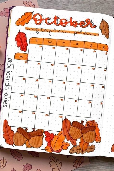 Orange Bullet Journal Theme, Orange Journal Ideas, Journaling Inspiration Aesthetic, Fall Bujo, Orange Journal, Journal Autumn, Orange Notes, Bullet Journal October, Bullet Journal Spreads