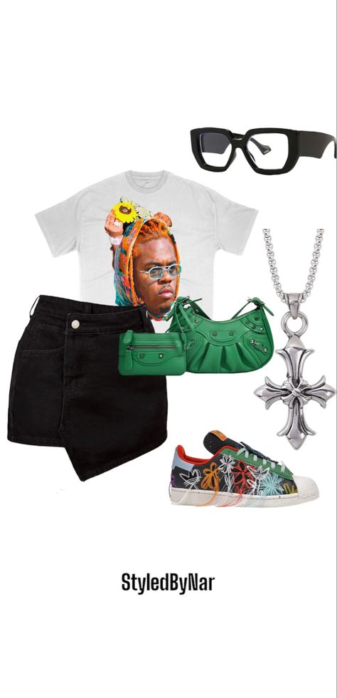 Earth Adidas Outfit, Adidas Super Earth Outfit, Green Graphic Tee Outfit, Adidas Outfit Black Women, Super Earth Adidas Outfit, Green Graphic Shirt For Streetwear, Green Graphic Tee Shirt For Streetwear, Green Birthday Outfit, Green Graphic Tee Outfit Black Women