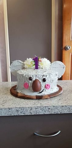 Koala Cake, Animal Birthday Cakes, Cute Baking, Birthday Party Cake, Birthday Cake Kids, Animal Birthday, 8th Birthday, Pretty Cakes, Kids Cake