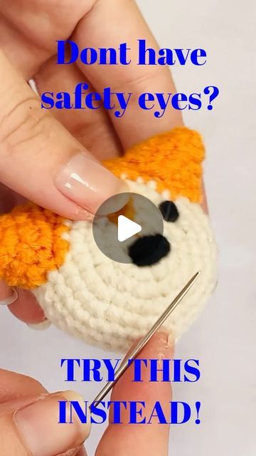 Emie & Kimberly on Instagram: "French knot tutorial for AMIGURUMI ✨✨❤️" Amigurumi Sewing Tips, Sewing Eyes On Amigurumi, How To Sew Eyes On Crochet Animals, Stitching Eyes On Crochet, Amigurumi Doll Eyes, How To Make Eyes For Amigurumi, Sewing Eyes On Crochet, How To Make Crochet Eyes, Amigurumi Eyes Tutorial