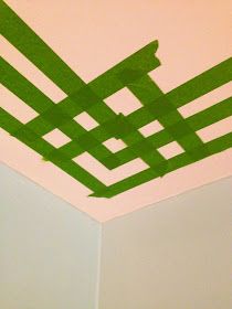 GORGEOUS SHINY THINGS: Staring at the Ceiling Ceiling Fretwork, Aesthetic Ceiling Design, Stripe Ceiling, The Weekend Painting, Ceiling Paint Design, Painted Ceiling Ideas, Ceiling Stencil, Aesthetic Ceiling, White Ceiling Paint