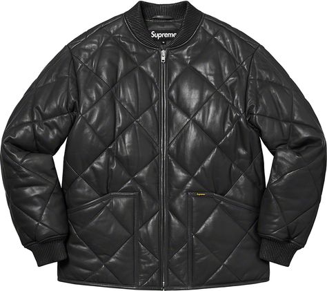 Supreme Quilted Leather Work Jacket Quilted Jacket Men, Work Jacket, Leather Work, Work Jackets, Leather Collar, Quilted Leather, Quilted Jacket, Lambskin Leather, Leather Working