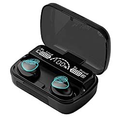 Wireless Earbuds Bluetooth，WERDEDE 180 Hours Playtime Built-in Microphone LED Digital Shows Charging Bluetooth Headphones，IPX7 Waterproof Touch Control Stereo Cordless Earphones for iPhone/Android Sports Office, Gaming Earphones, Ios Phone, Hifi Stereo, Sports Headphones, Stereo Headphones, Bluetooth Headphones Wireless, Earbud Headphones, Bluetooth Earbuds