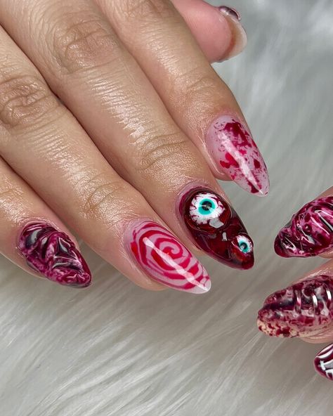 your techs gory halloween set 🩸🪚👁️ inspo : @dynails_might #batonrougenailtech #nails #nailinspo #explore #explorepage #donebyhai #nailinspo2024 #225nailtech #2024nails #nailsofinstagram #nails #nailstagram #nailsnailsnails #nailsoftheday #nailinspiration #birthdaynails #naildesigns #summernails #summernails2024 #fallnails🍁🍂 #fall #fallnails #fallnaildesigns #fallnailinspo #halloweennails #gorynails #bloodyhalloweennails #halloweennailsbloodynails #redhalloweennails Birthday Nails, Fall Nail Designs, Nail Tech, Halloween Nails, Summer Nails, Nail Inspo, Nails Inspiration, Nail Designs, Nails