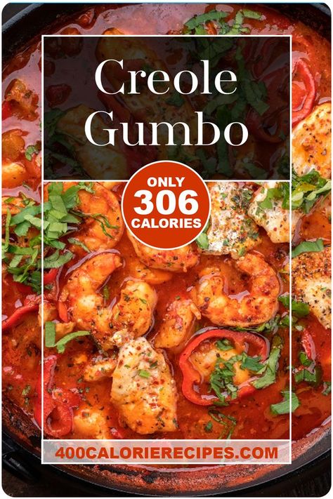 Creole Gumbo Recipe: Rich, thick Creole gumbo packed with seafood and flavour. Creole gumbo is a thick and delicious, spicy soup packed with tender seafood, sausage and vegetables. The Cajun seasoning brings all the flavours together perfectly and adds to the richness. Gumbo is typically served with rice or large crackers, but honestly, it's delicious all on its own. If you love spicy food, you may want to add more hot sauce than is called for in this recipe. Creole Gumbo Recipe Authentic, Seafood Gumbo Recipe Authentic, Fish Gumbo, Creole Gumbo Recipe, Seafood Sausage, Louisiana Gumbo, Low Calorie Soup Recipe, Sausage And Vegetables, Gumbo Recipe Easy