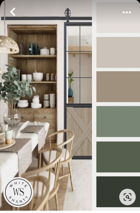 House Color Schemes Interior, Interior Sliding Barn Doors, House Color Palettes, Barbie Kitchen, House Color Schemes, 아파트 인테리어, Room Color Schemes, Kitchen Diy, Furniture Kitchen