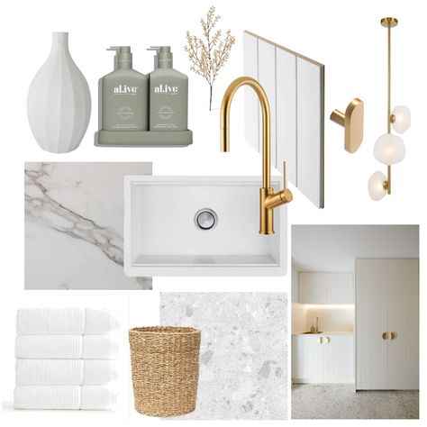 Undermount Farmhouse Sink, Willow Bush, Style Sourcebook, Calacatta Borghini, Renee Taylor, Laundry Inspiration, Organization Laundry Room, Clothes Washing, Vase Tall