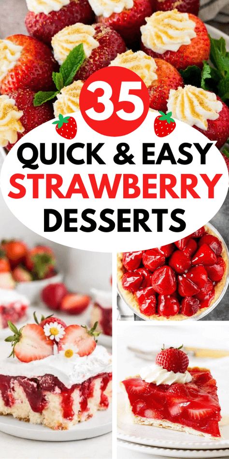 Easy Dessert Recipes Strawberry, Desserts Made With Fresh Strawberries, Healthy Dessert With Strawberries, Real Strawberry Desserts, What Can I Make With Fresh Strawberries, Use Up Fresh Strawberries, Desserts To Make With Strawberries, Best Strawberry Recipes, Vegetarian Desserts Easy