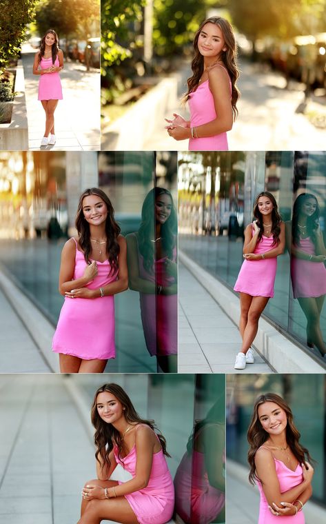 Sweet 16 Portraits Photo Ideas, Senior Sunday Outfit Ideas, Solo Prom Poses Aesthetic, Classy Senior Pictures Outfits, Cute Senior Picture Ideas High Schools, Highschool Senior Picture Outfit Ideas, Fancy Senior Pictures, Different Senior Picture Ideas, Senior Picture Ideas In The City