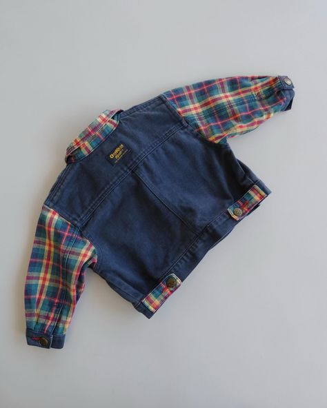 SET PRICE 🎈 • Late 90’s/Early 2000’s Vintage Oshkosh Tartan Denim Jacket. SIZE & FIT : This beauty is tagged as a size 1Y. 🌼 Please always refer to measurements below if necessary : - Shoulder to shoulder : 32cm. - Armpit to armpit : 39cm. - Shoulder to hem : 31/32cm. 🌼 FEATURES : - Front & back Oshkosh tag. - Front & back pockets. - Made in China. 🌼 CONDITION : In excellent vintage condition with the regular fade due to time and age. 🌼 Set price : $150 including postage within Australia. Vintage Oshkosh, Children Style, Early 2000’s, Best Mother, Vintage Jacket, Made In China, Baby Fashion, Tartan, Denim Jacket