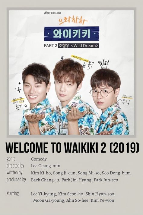 Welcome To Waikiki Poster, Waikiki Kdrama, Welcome To Waikiki, Kim Ye Won, Korean Drama Series, Chang Min, Drama Series, Minimalist Poster, Korean Drama