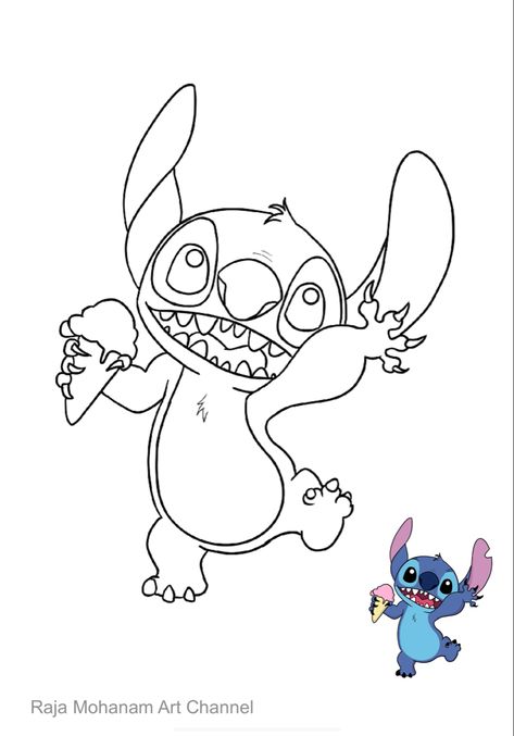 Lilo Ve Stitch, Barbie Painting, Drawings To Trace, ليلو وستيتش, Stitch Coloring Pages, Baby Coloring Pages, Easy Animal Drawings, Lilo And Stitch Drawings, Stitch Drawing