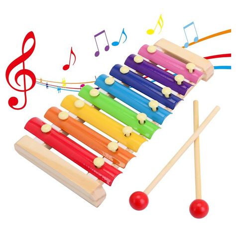 Wooden Xylophone Children's Musical Instruments Toy Wooden 8 Keys Hand Knock with Mallets Preschool Educational Toys Great Gift for Kids Girls and Boys Toddlers Ages 3+ Educational Toys For Preschoolers, Preschool Learning Toys, Toy Instruments, Kids Musical Instruments, Toddler Age, Christmas Gifts Toys, Educational Baby Toys, Musical Toys, Birthday Diy