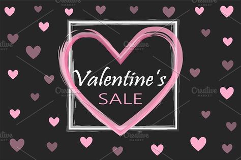 Valentine's day sale background Graphics Valentine's day sale background. Holiday black and pink style card design concept. Vector illustrati by PhotoVector Illustration Artwork Inspiration, Sale Background, Kate Spade Heart, Heart Shaped Bag, Dont Be Scared, New Accessories, Pink Style, Illustration Artwork, Design Concept