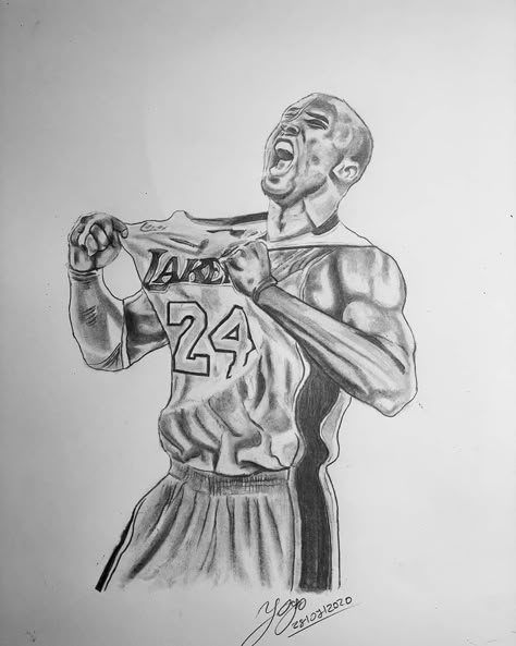 Kobe Bryant Lakers #24 Basketball Drawings, Gorillas Art, Tribute Tattoos, Spiderman Drawing, Batman Artwork, Art Drawings Sketches Pencil, Face Sketch, Dope Cartoon Art, Shaquille O'neal