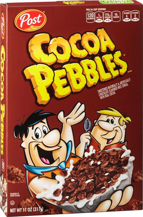 American Cereal, Cocoa Pebbles, Cereal Flavors, Pebbles Cereal, Flavored Rice, Rice Cereal, Food Snacks, Fruity Pebbles, Rice Crispy