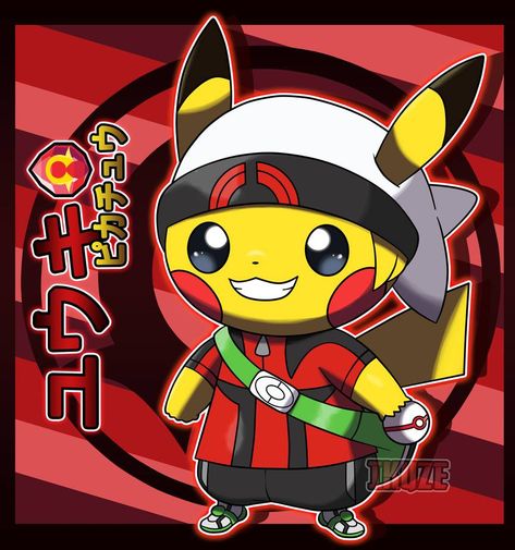 Pikachu Mega Evolution, Naruto Pikachu, Pokemon Pikachu Art, Pokemon Decal, All Legendary Pokemon, Deviantart Pokemon, Pikachu Cosplay, Pikachu Drawing, Baby Pokemon