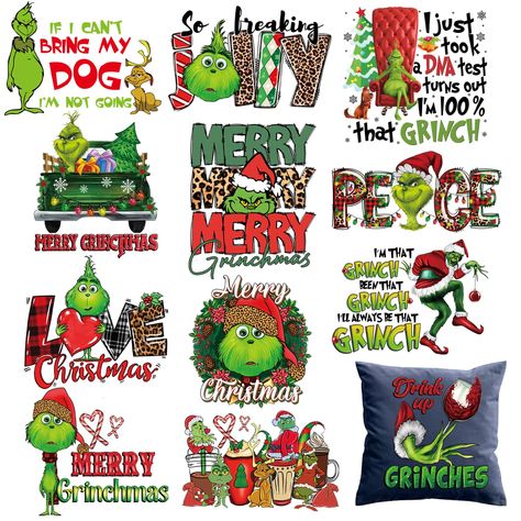 PRICES MAY VARY. 🎄Unique Christmas Green Fur Monster Design:Christmas heat transfer patches are Grinch themed pattern, simple and funky that will never go out of date, can go well with different styles of clothes, cute and classic patterns can increase the Christmas atmosphere and make you and your family and friends feel the joy of Christmas. 🎄Material Safety : The Christmas iron on transfers stickers are made of heat transfer vinyl, which is reliable, not easy to fade, deform or break, the p Christmas Iron On Transfers, Stickers Cute, Iron On Vinyl, Transfer Vinyl, Heat Transfer Vinyl, Heat Transfer, Heat, Vinyl, Craft Supplies