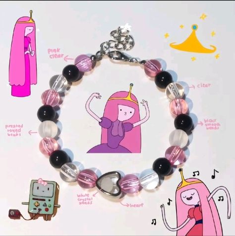 Diy Kandi Bracelets, Marceline And Bubblegum, Hello Kitty Jewelry, Crystal Bead Jewelry, Pretty Jewelry Necklaces, Bracelet Craft Diy, Bead Charms Diy, Diy Bracelet Designs, Diy Bracelets Patterns