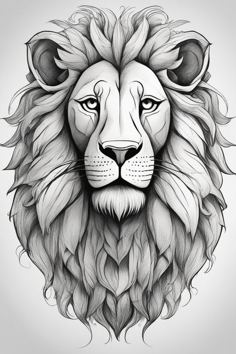 Playground AI - Lion Lion Face Drawing Easy, Drawing Ideas Lion, Lion Drawing Sketches, Formal 2x2 Id Picture, Lion Head Drawing, Lion Drawing Simple, Lion Face Drawing, Geometric Lion Tattoo, Sheep Tattoo