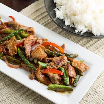 Pork Asparagus, Asparagus Stir Fry, Spicy Southern Kitchen, Pork Stir Fry, Dinner Plans, Southern Kitchen, Panda Express, Fried Pork, Paleo Dinner