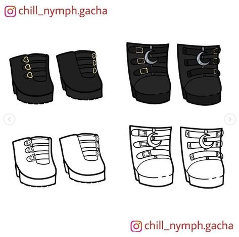 Chibi Boots Reference, Gacha Shoes Edit, Gacha Life Shoes, Chibi Shoes, Easy Chibi Drawings, Gacha Reference, Gacha Base Poses Cute, Paper Shoes, Gacha Props