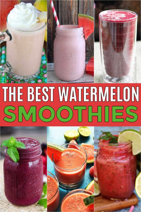 Smoothie Recipes With Watermelon, Watermelon Rind Smoothie, Recipes With Melon, Watermelon Kiwi Smoothie, Smoothie With Watermelon, Watermelon Protein Smoothie, Watermelon Smoothie Recipe Easy, Watermelon Breakfast Ideas, Smoothie Recipes Watermelon