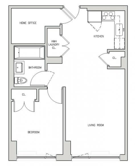 Adu Layout, Adu Ideas, Basement Room, Apartment Plan, House Repair, Small Cottage House Plans, Bedroom Addition, 3d Floor Plans, Cottage Plans