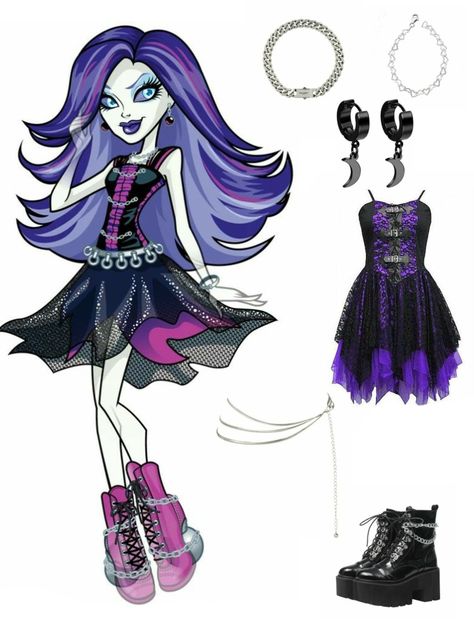 Outfit inspired by Spectra Spectra Inspired Outfits, Spectra Costume, Spectra Vondergeist Outfit, Disfraz Monster High, Outfits Inspired By Anime, Spectra Monster High, Monster High Inspired Outfits, Monster High Spectra, Monster High Outfits