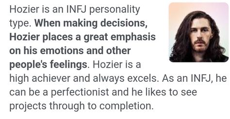 Hozier is an INFJ personality type . Hozier Type Of Love, Talk Hozier, Hozier Lyrics, Andrew Hozier, Type Of Love, Mbti Memes, Witchy Art, Infj Personality Type, Infj Personality