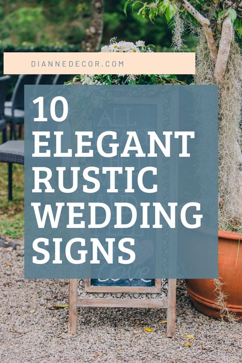 No country style wedding is complete without a few super charming rustic wedding signs.  Here are 10 beautiful examples of rustic wedding signs.  #weddingsigns #rusticwedding #rusticweddingsigns #weddingdecor Wedding Rustic Signs, Wedding Sign Sayings, Country Chic Wedding Decor, Rustic Welcome Sign Wedding, Wedding Signage Ideas, Rustic Wedding Signs Entrance, Rustic Wedding Bar, Rustic Wedding Signs Diy, Country Wedding Signs