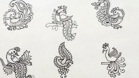 20 Most amazing peacock Butta sketch - Designsketch.in Aalekhan Drawing, Mango Embroidery, Peacock Sketch, Fashion Sketch Template, Peacock Embroidery Designs, Peacock Embroidery, Peacock Motif, Motif Embroidery, Birds Embroidery Designs