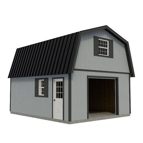 Best Barns Jefferson 16-ft x 32-ft Wood Storage Shed in the Wood Storage Sheds department at Lowes.com Wood Shed Kits, 2 Story Garage, Diy Shed Kits, Single Car Garage, Kids Barn, Prefab Garages, Patio Decks, Garage Plans With Loft, Storage Shed Kits